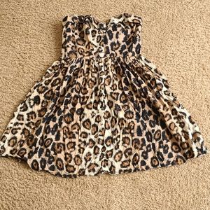 VS Sweetheart Strapless Leopard Mini Dress
